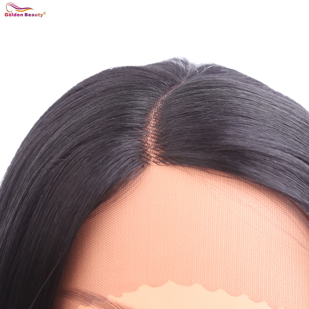 Ombre Glueless парики на кружеве 2 тона цвет боковая часть длинные Натуральные Прямые теплообменные синтетические волосы золотой красоты