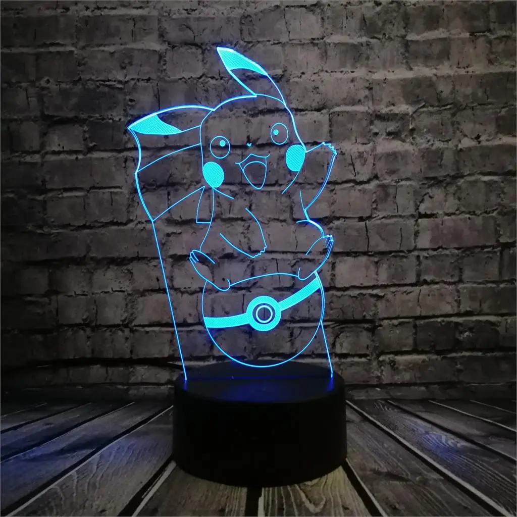 Новинка lamparas Pokemon Go Action 3D RGB лампа Пикачу Dragon Pokeball Ball Umbreon Bay подарок Ночной светильник светодиодный - Испускаемый цвет: Style 8