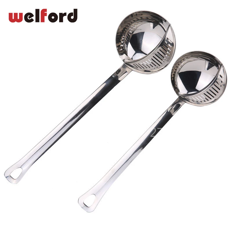 Long Handle Soup Stainless Steel Spoons 2 in 1 Spoon Creative Porridge