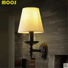 Лофт Старинные Ткань Lampshape Утюг Настенные Светильники Промышленные Настенные Светильники настенные бра для украшения дома