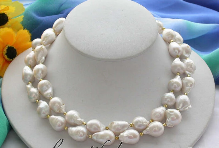 

Free shipping >>>>>Z3178 32" 22mm baroque drip white KESHI REBORN PEARL NECKLACE
