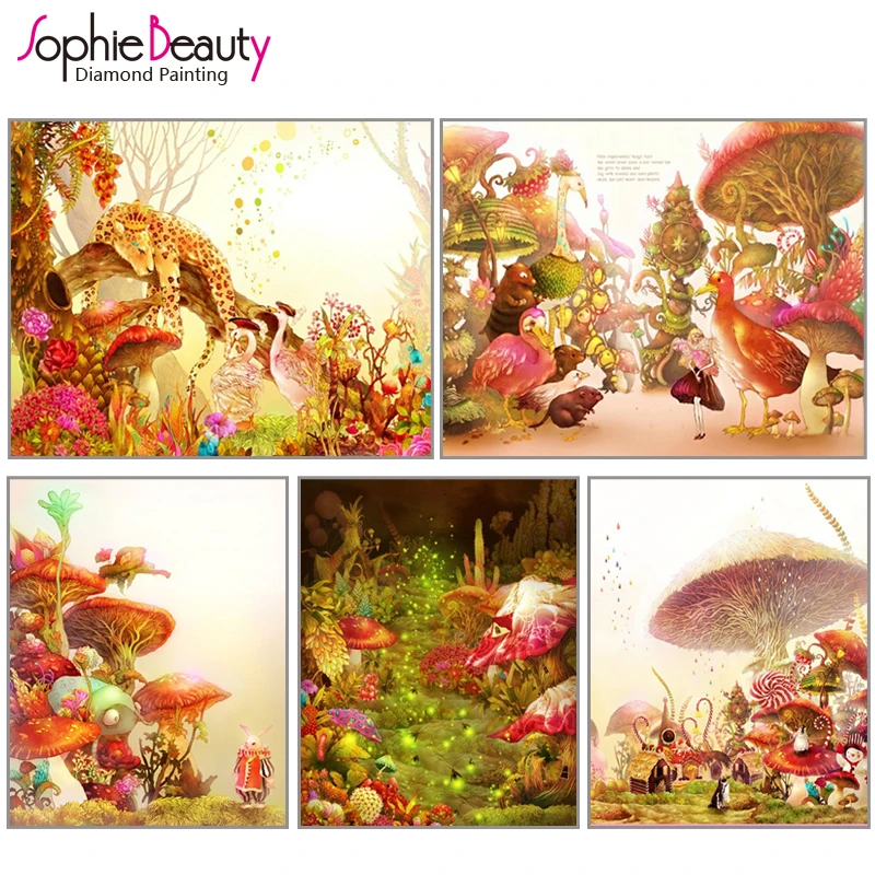 Sophie beauty, сделай сам, алмазная вышивка, вышивка крестиком, розовый гриб мечты, рукоделие, вышивка, мозаика, набор для домашнего творчества, живопись