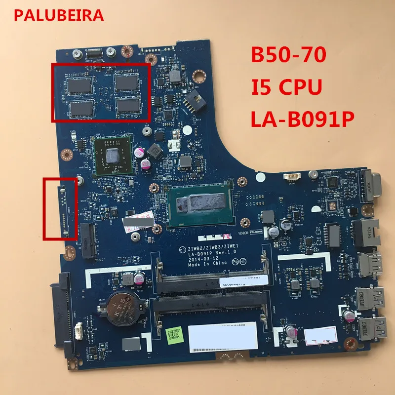 

PALUBEIRA for Lenovo Ideapad B50-70 Laptop Motherboard ZIWB2/ZIWB3/ZIWE1 LA-B091P with i5 cpu 100% working