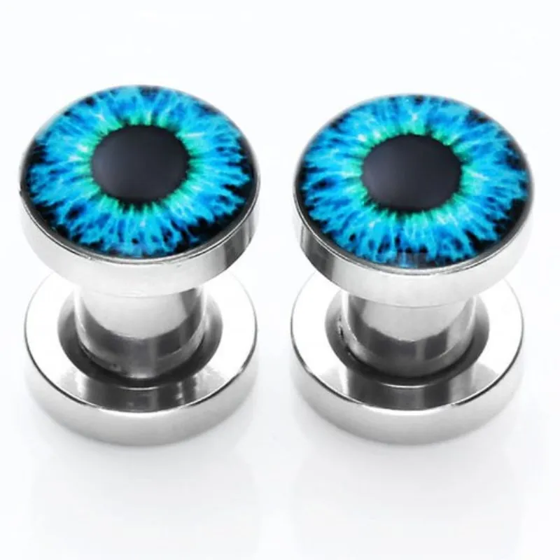 Piercing enchufe acrílico ojo azul