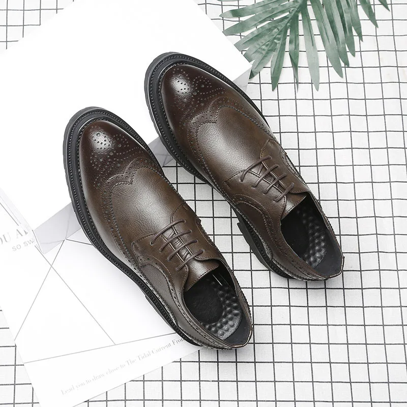 

fashion shoes thick bottom shoes black comfortable Leather Casual Shoes mens loafers leather