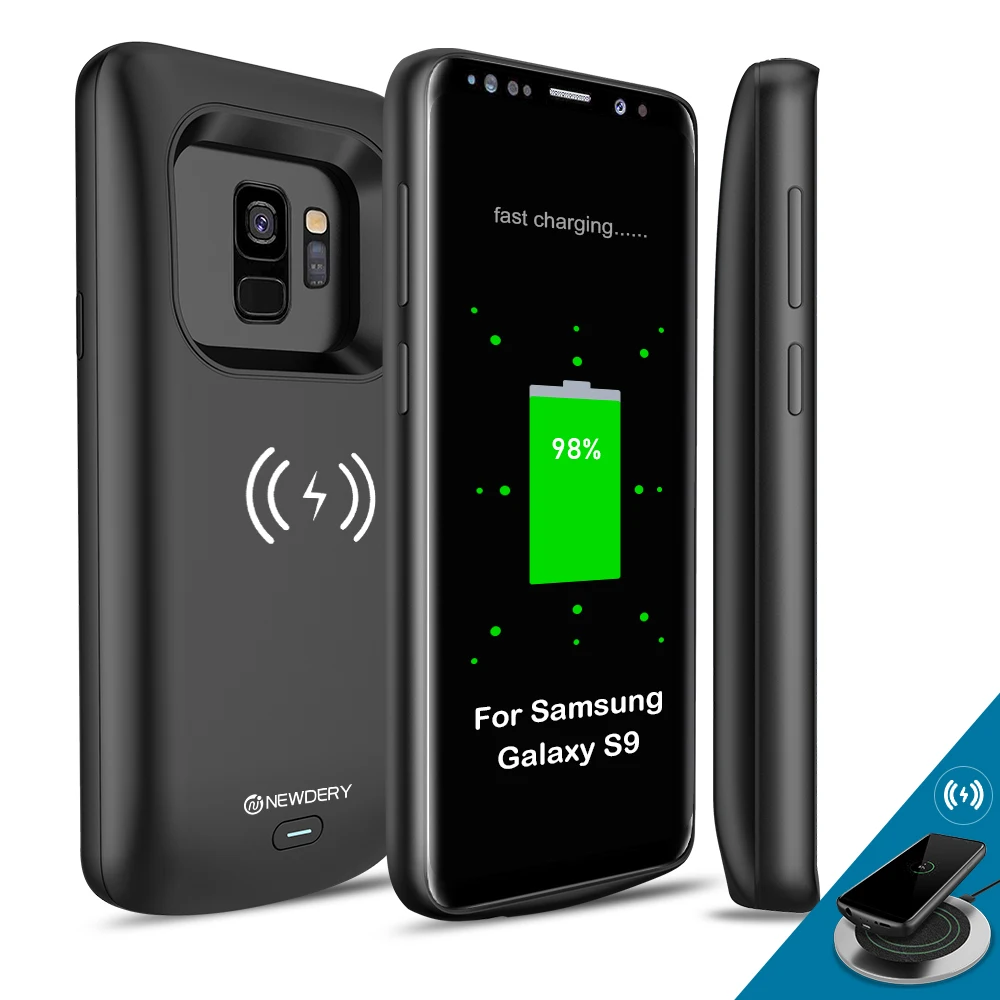 Чехол для аккумулятора Samsung Galaxy S9 Plus 5200 мАч Беспроводная зарядка Qi расширенный