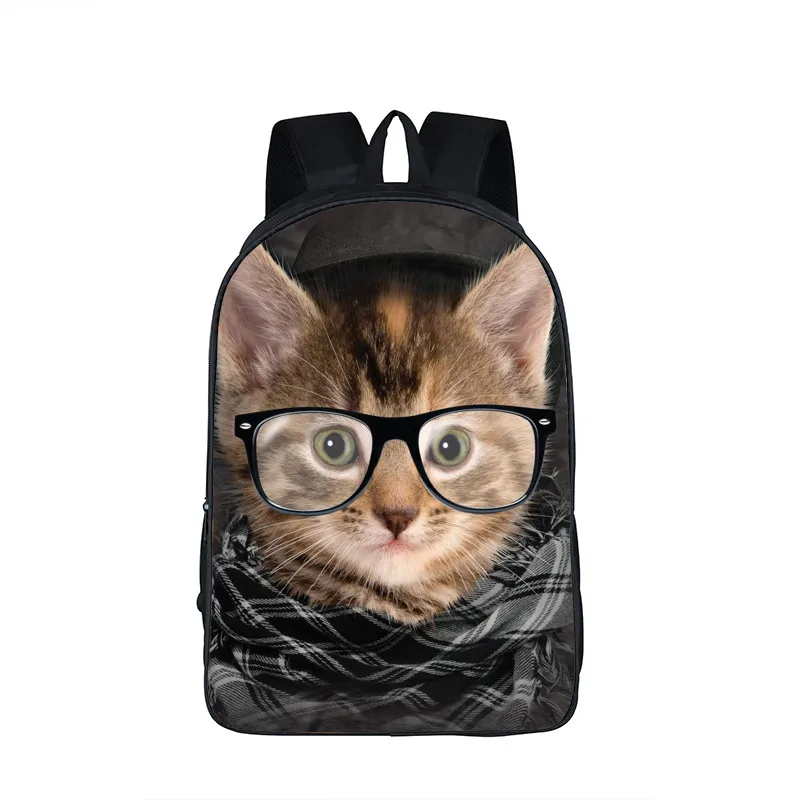  Cute Puppy Dog / Kitten Cat Backpack Women Men Causal Rucksack Student School Bags For Teenager Gir - 33018066332