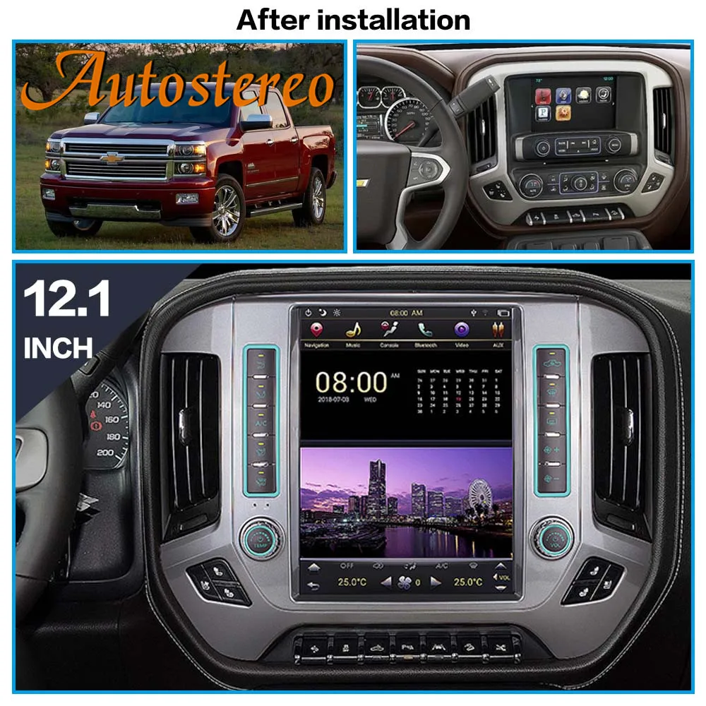 Top Android 8.1 Tesla style Car GPS Navigation For GMC SIERRA 2015+ headunit stereo multimedia radio tape recorder satellite radio 6