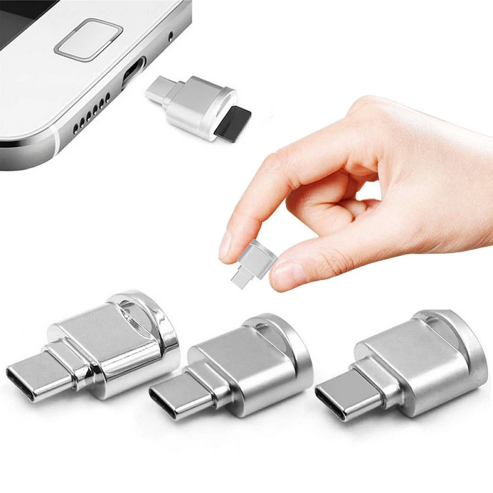 

2 Colors Portable USB 3.1 Type-C Card Reader USB-C TF Micro SD OTG Adapter Type-C Memory Card Reader Support hot plug 2019 New