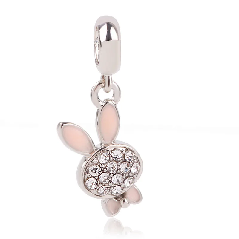 

dodocharms Fit Authentic Pandora Bracelet Silver Color Original Lovely Rabbit Charms Beads Pendant Antique DIY Jewelry Making