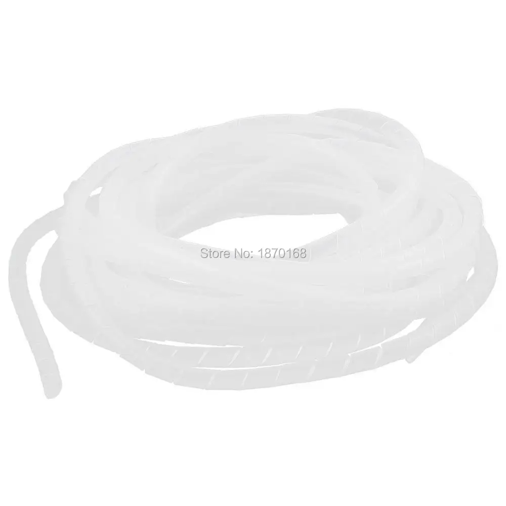 

4mm 6mm 8mm 10mm Polyethylene White Spiral Wrapping Band Cable Wire Manager 15M