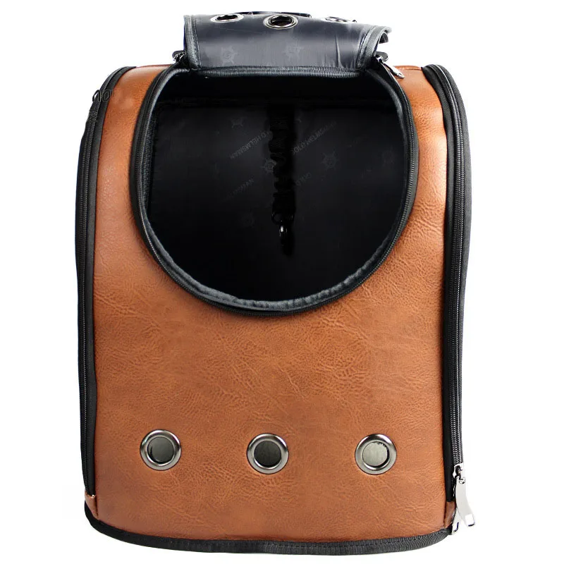 High Quality Leather Space Capsule Pet Cat Backpack Bubble Window for Kitty Puppy Small Dog Carriers Crate Outdoor Travel Bags3