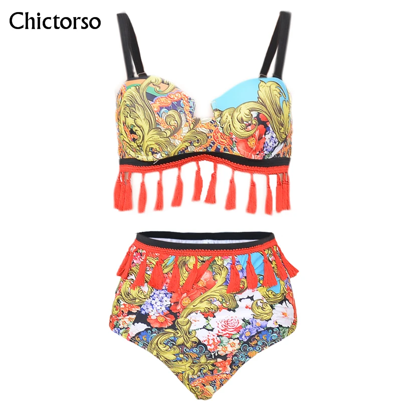 hawaiian print bikini