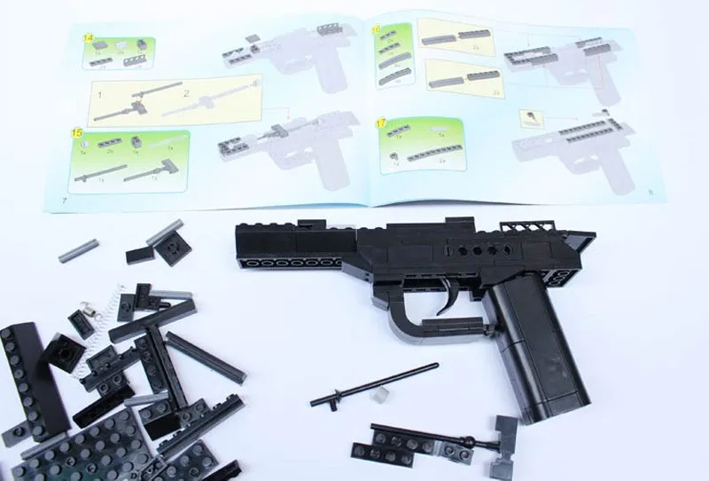 Новинка 167 шт Набор 3D Кирпич черное оружие Воздушный пистолет блок здание Совместимо с моделью пистолет игрушки мальчики подарок с инструкцией