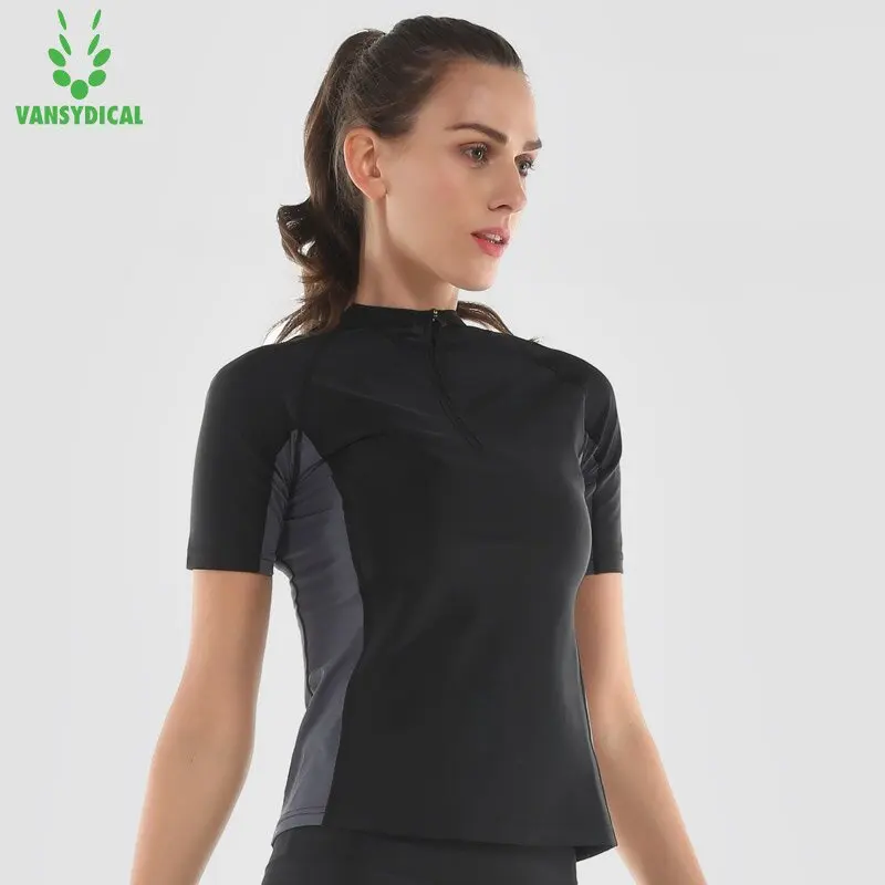 Vansydical Women Hot Sweat Shirts Sexy Yoga Shirts Running Workout Body