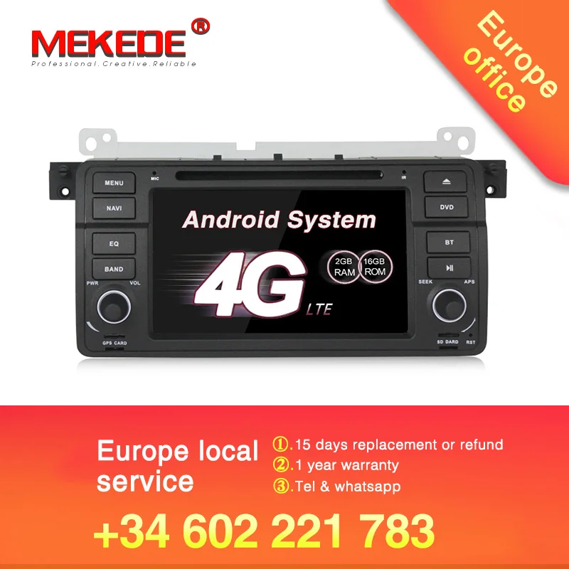 Discount MEKEDE  Android 7.1 Quad core car dvd PC player  for 3series E46 M3 with Wifi 1024*600 screen  BT Radio SWC 2G RAM 4G LTE 2