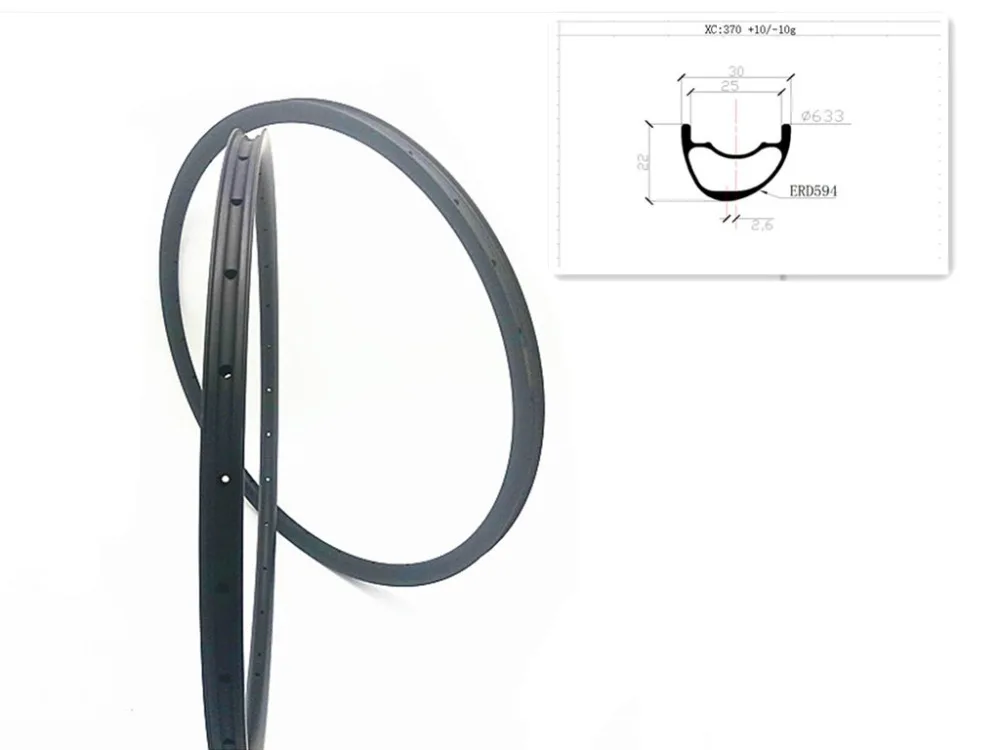 

29er AM 30mm asymmetric hookless MTB carbon rim clincher tubeless 22mm 24 28 32 Holes wheel UD 3K matte glossy Mountain Bike