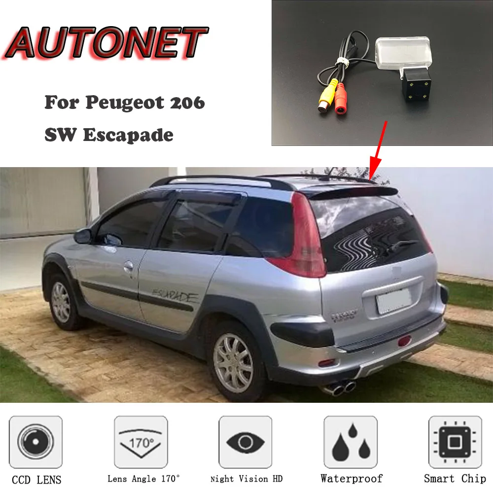 Autonet Hd Night Vision Backup Rear View Camera For Peugeot 206 Sw Escapade Ccd License Plate Camera Vehicle Camera Aliexpress