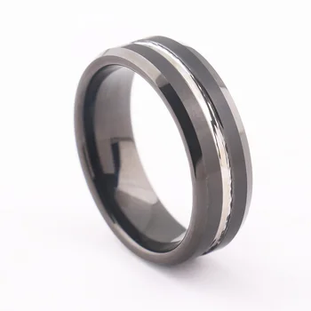 

Foreign trade jewelry new retro-style black tungsten steel Men's Rings wholesale jewelry charms