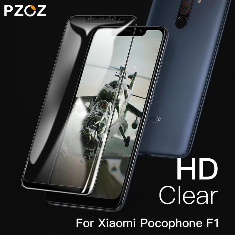 PZOZ Xiaomi Pocophone F1 стеклянная Защитная пленка для экрана мобильного телефона 3D полное покрытие защитное закаленное стекло Pocophonef1 xaiomi f1