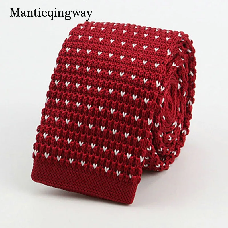Mantieqingway Новые Вязаные Галстуки для мужчин деловые повседневные обтягивающие галстуки в горошек вязаные темно-синие галстуки для мужчин s тонкие свадебные галстуки