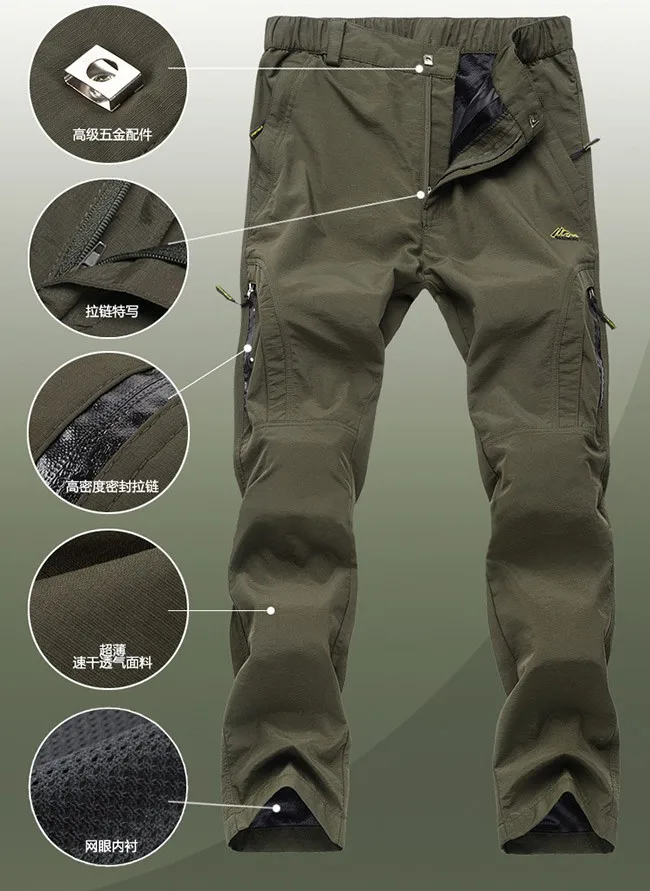 Новая мода быстросохнущие отдых на открытом воздухе Походные кальсоны спортивные Штаны для прогулки для Для мужчин человек открытый брюки