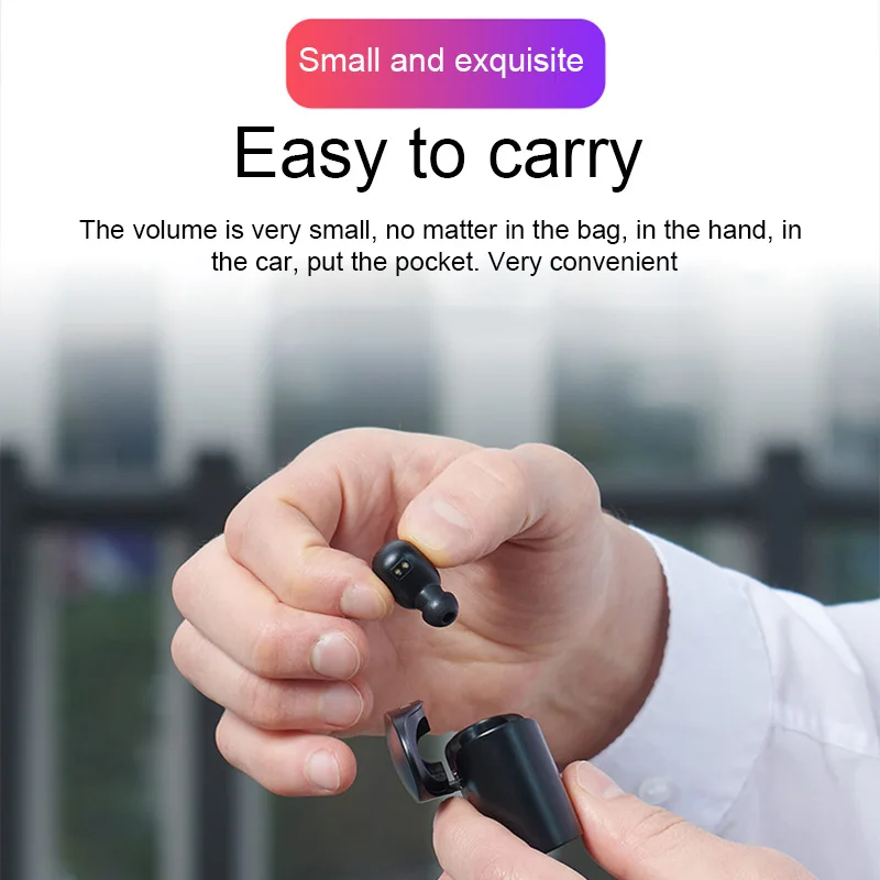 Bluedio Mini Bluetooth 5 0 спортивные наушники настоящие Беспроводные с зарядным