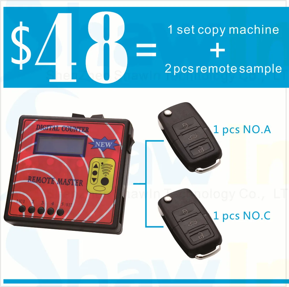 

free shipping Newest 030 Digital Counter Remote Master Frequency Display Remote Control Duplicator/copier with 2pcs remote keys