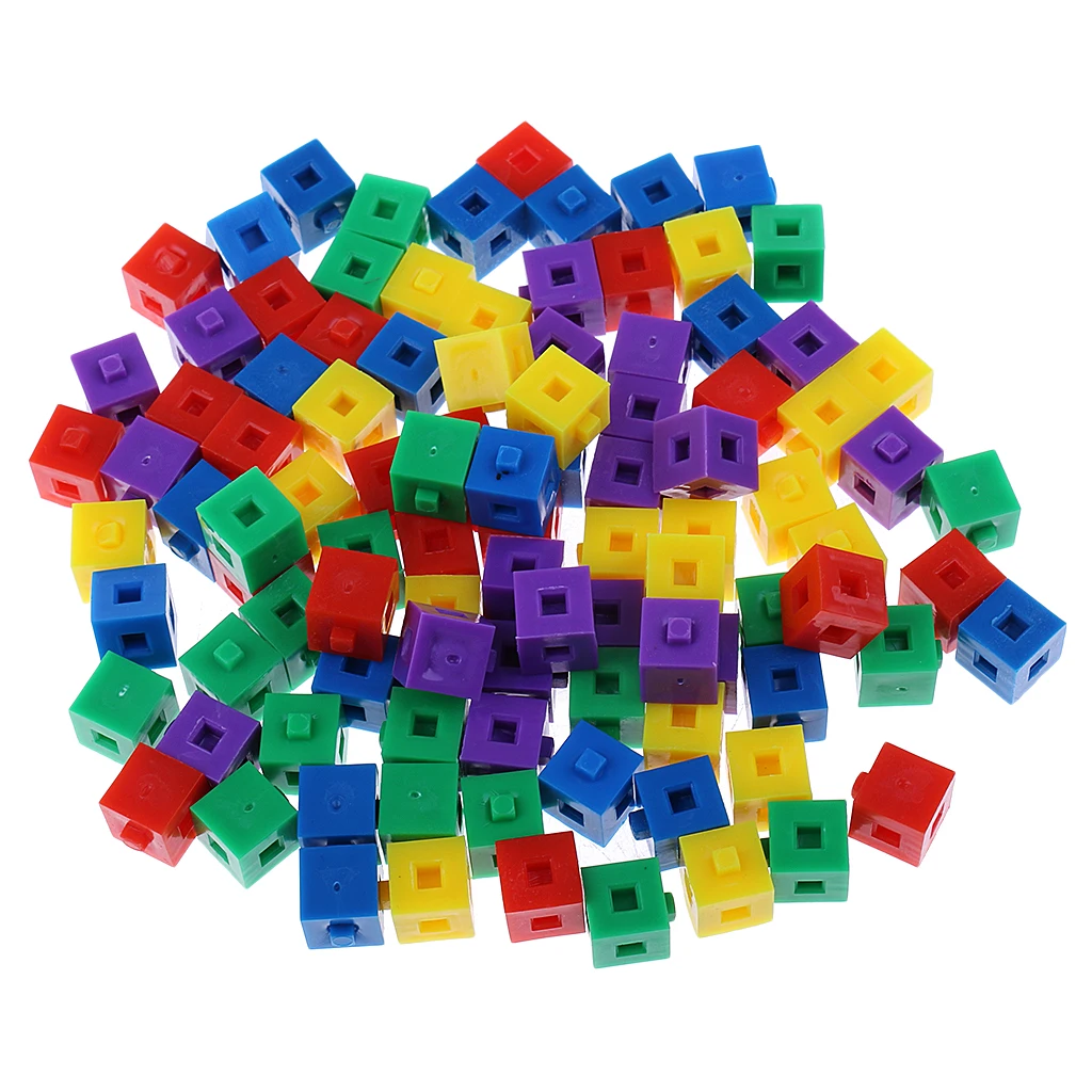 100Pcs/Pack 1cm Building Kit Stacking Cube for Kids Children Baby  Intelligence Developing Toys