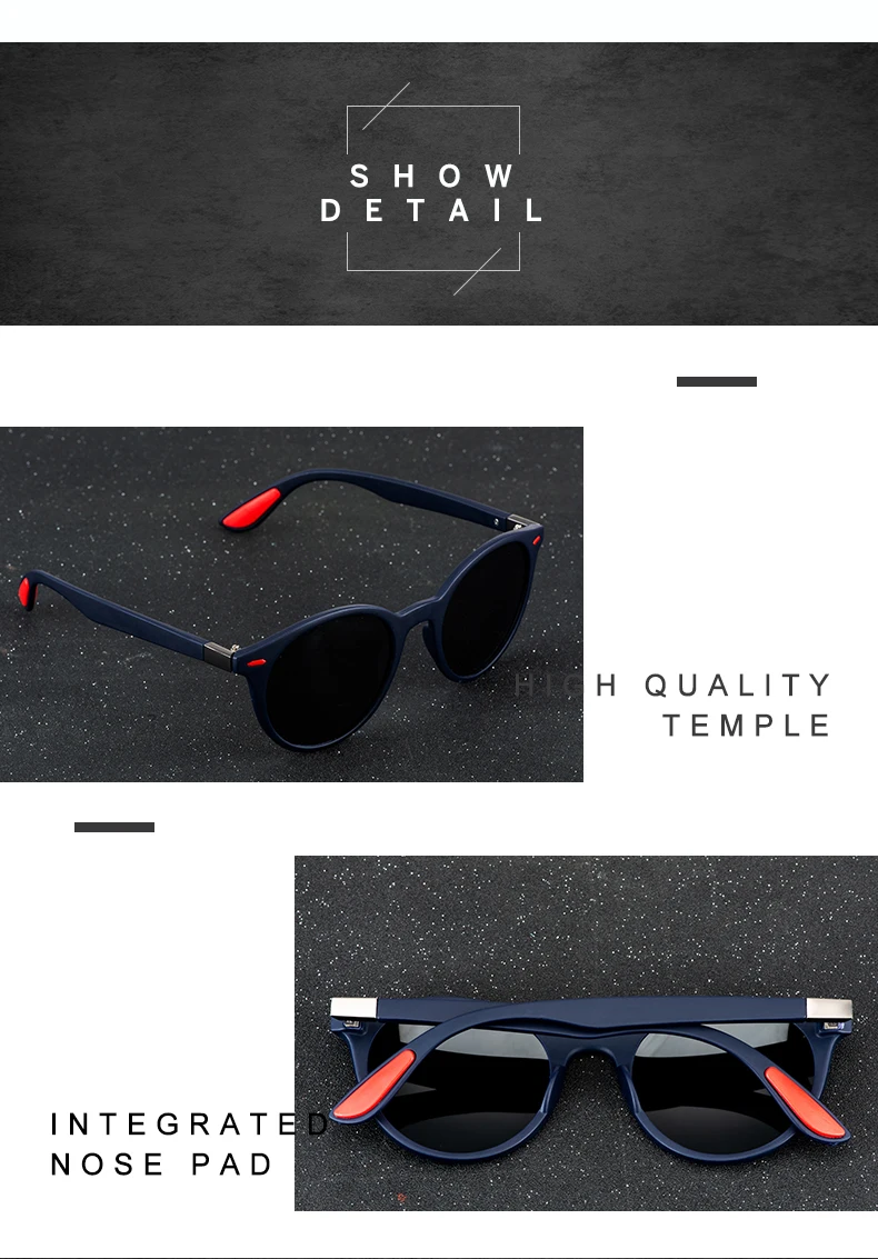 2019 New Polarized Women's Sunglasses UV400 Glasses Round Frame Men's Sunglasses Classic Fashion Brand Design Driving Sunglasses (1)