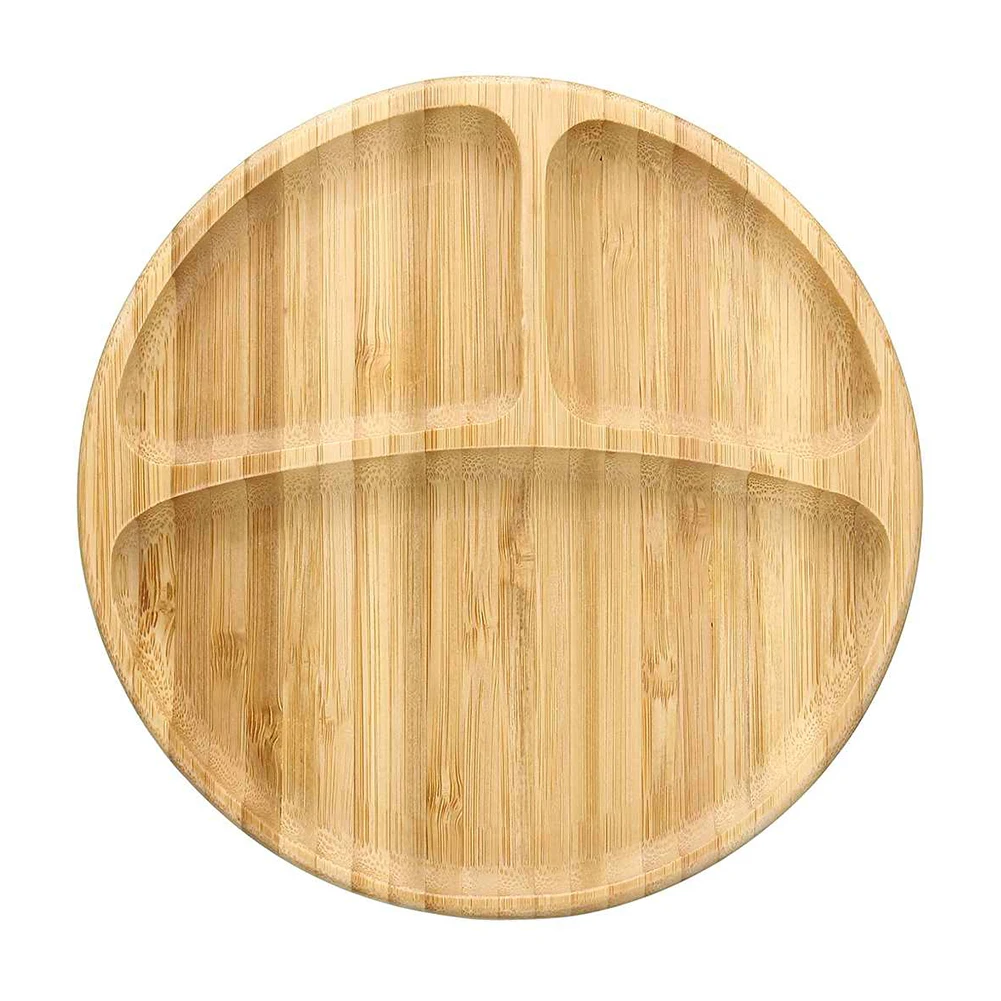 

Non Slip Feeding Children Removable Food Bamboo Eco Friendly Matching Spoon Baby Tableware Set Suction Bowl Training Dishes