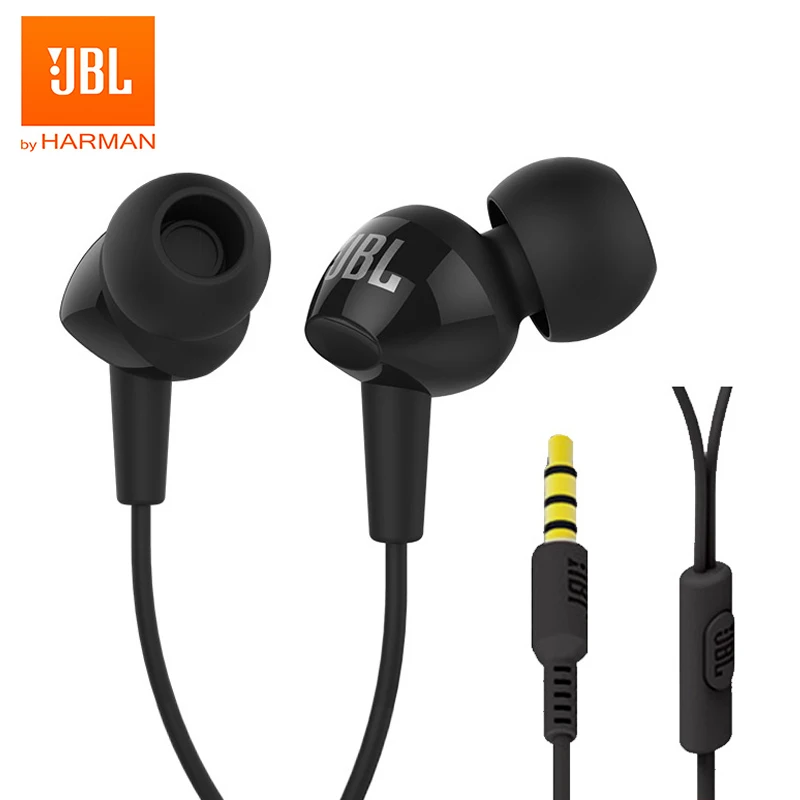 20 PCS JBL C100Si Original 3 5mm Wired Stereo Earphones Deep Bass Music Sport Headset Sports Earphone Hands free Call with Mic