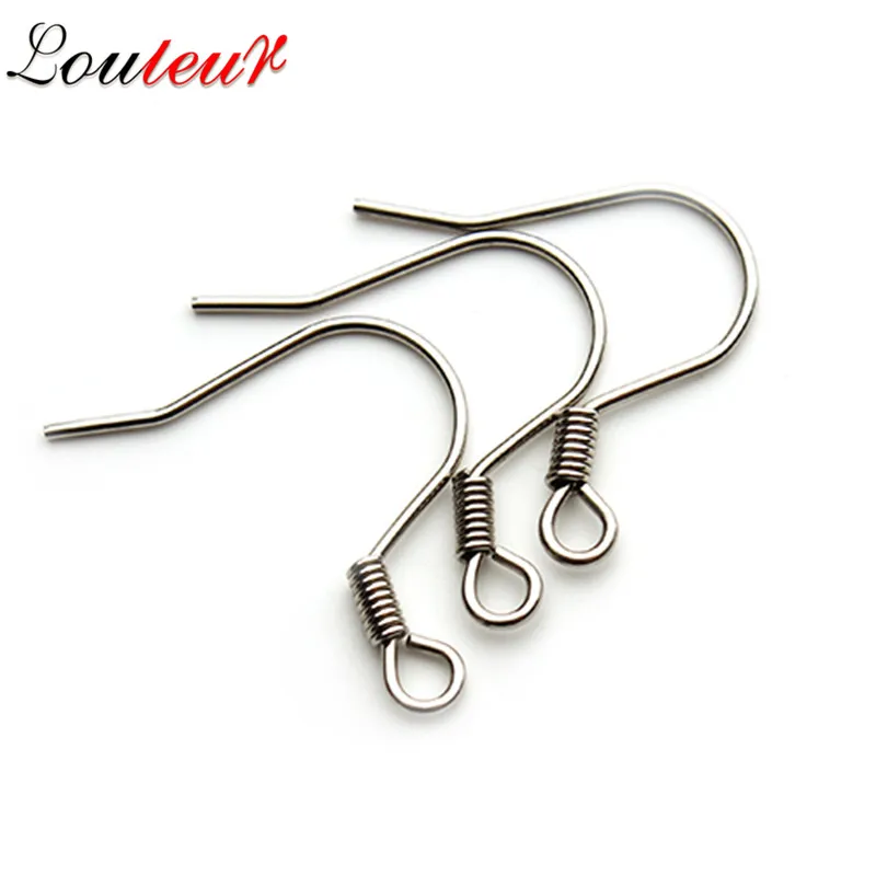 

LOULEUR 100pcs/lot Stainless Steel Silver Color Ear Wire Hooks Earrings Wires Clasps Fittings For Diy Jewelry Making