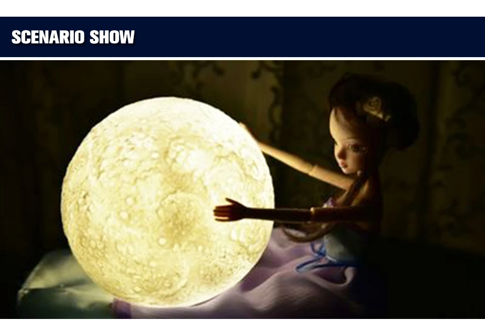 USB Rechargeable 3D LED Moon Night light (4)