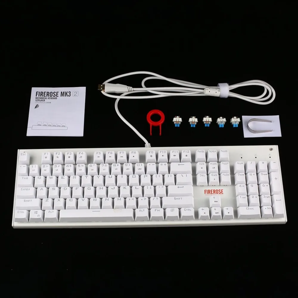 

1ST Player Firerose MK3 Mechanical Gaming Keyboard with USB Floating Switch Powered for Game Computer Desktop Laptop