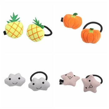 

Kids Baby Girls Fabric Holder Headwear Hair Rubber Band Cartoon Plush Fabric Pattern Headbands Ropes Elastic Ponytail