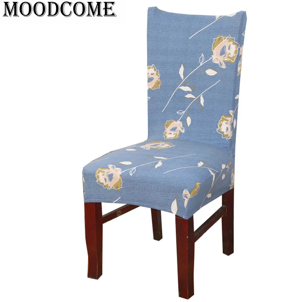 New Arrival Rose Flower Chair Cover Spandex stretch funda para silla office kitchen chair covers