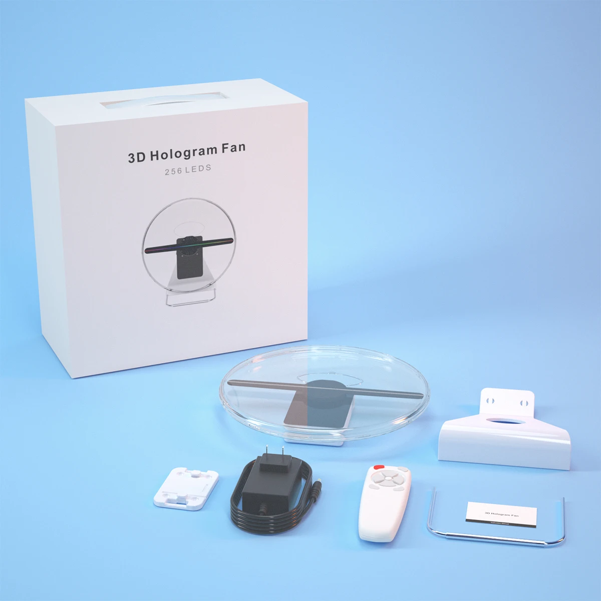 Portable 30CM 3D Holographic Projector With Battery Hologram Player LED Display Fan Advertising Light APP Control Portable 30CM 3D Holographic Projector With Battery Hologram Player LED Display Fan Advertising Light APP Control