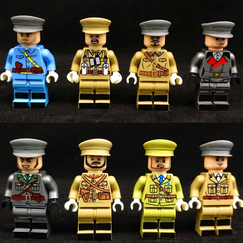 

Single Sale WW2 Army Soldier Figures Compatible LegoINGly Military Officer Building Block Brick World War II Toy For Children