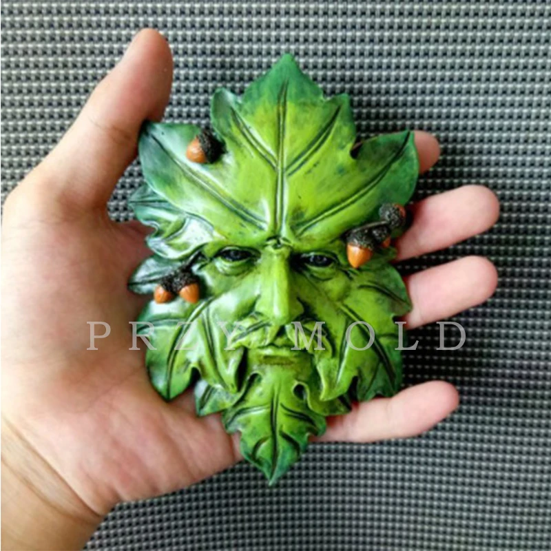 

PRZY Silicone Mold leaf Man Avatar leaves with nut face handmade molds for home decoractions handicrafts aroma stone molds