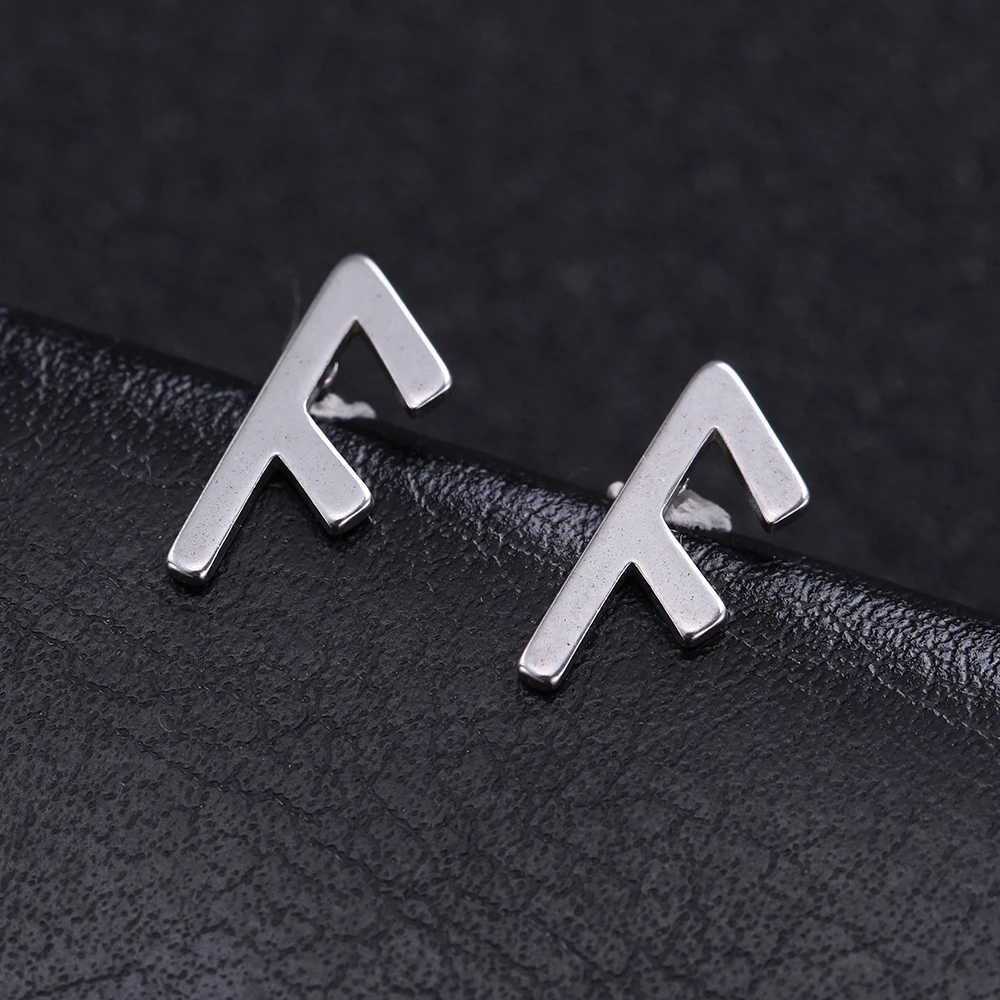 LIKGREAT классические винтажные руны серьги с буквой Простые Стальные Серьги для женщин и мужчин модные минималистичные ювелирные изделия подарок
