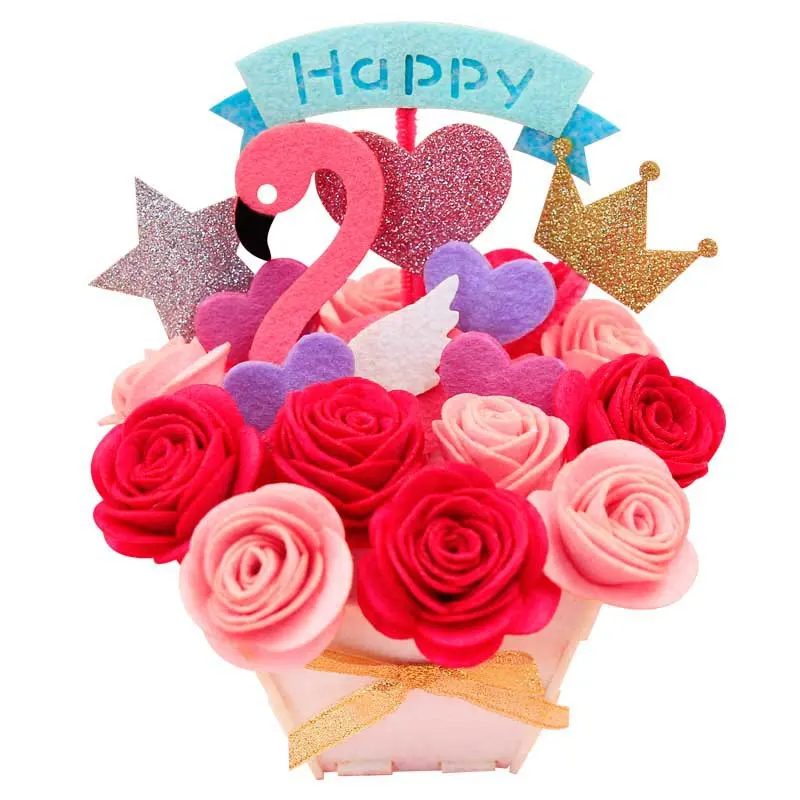 

Fake Bouquet Felt Applique Ornament Kit Modern Home Decoration Living Room & Bedroom Decoration Craft Felt DIY Material Package
