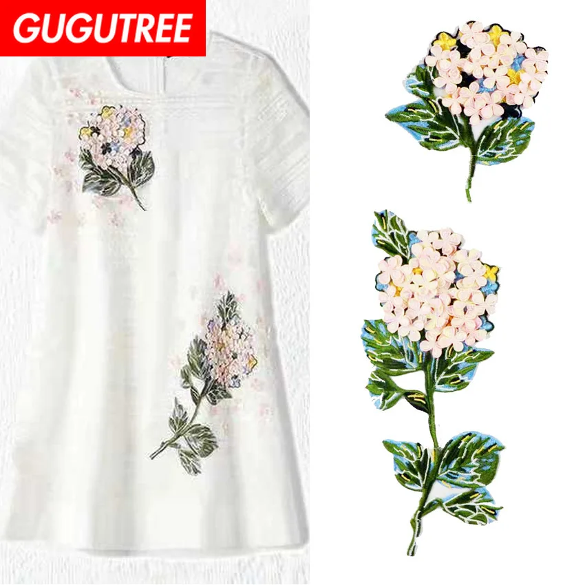

GUGUTREE embroidery big chrysanthemum patches flower patches badges applique patches for clothing ZM-157