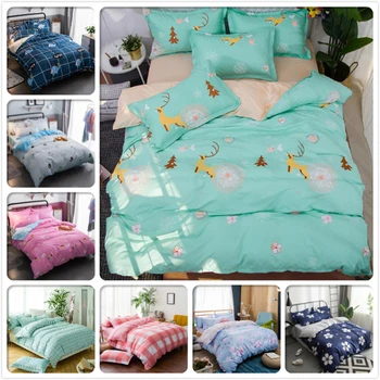 

Cartoon Animal Pattern Duvet Cover 3/4 pcs Bedding Set Kids Boy Student Single Twin Queen King Full Size Bed Linen Cotton Sheets
