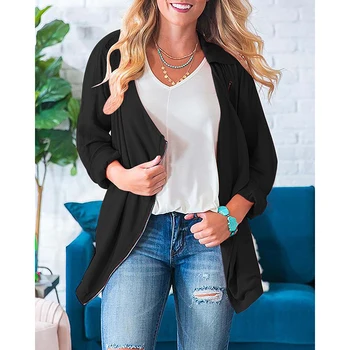 

Women Jackets Coat Women Autumn Slim Zipper Female Casual Long Sleeved Turn Down Ladies Outerwear Solid Fall Jacket Coat SJ1069Y