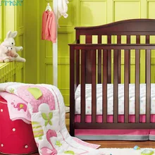 Кровать для новорожденных бамперы Хлопок розовый мультфильм Фламинго вышивка простыня для детской кроватки одеяло одеяла милые девушки постельные принадлежности наборы