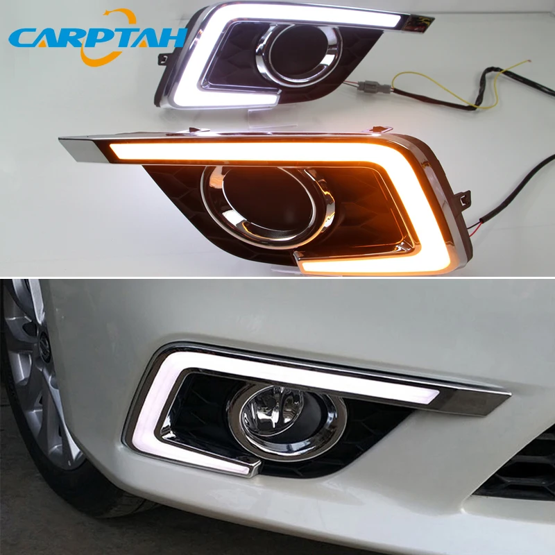 

LED Daytime Running Light For Nissan Sentra 2016 2017 2018 2019 Waterproof Yellow Turn Signal Indicator Light Bumper LED DRL
