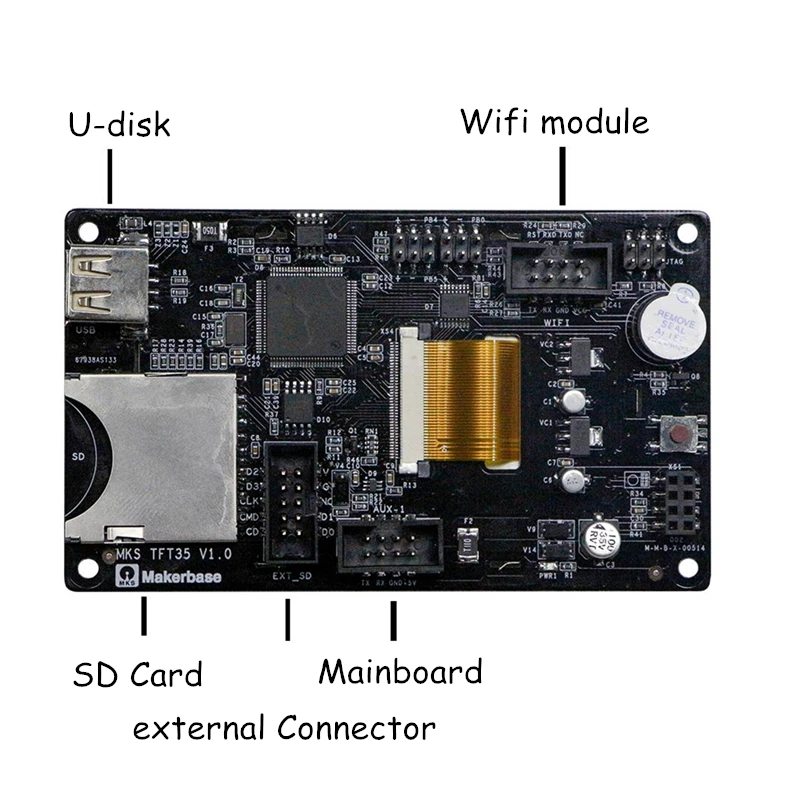 Части 3d принтера MKS TFT35 V1.0 умный контроллер 3," Поддержка сенсорного экрана Smoothieware TFT32 Обновлен для MKS SBASE