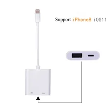 OTG Lightning usb-хаб iOS устройство камера с коннектором адаптер Комплект для фото видео передачи подключение устройства