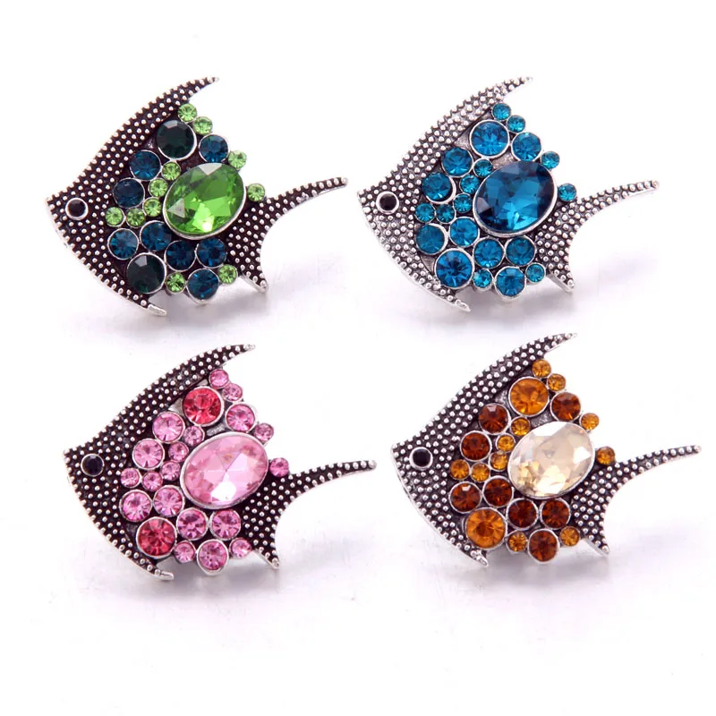 10pcs/lot Wholesale Snap Jewelry 18mm Snap Buttons Mixed Fish